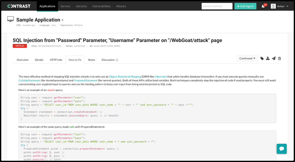 contrast-community-edition-vulnerability-view