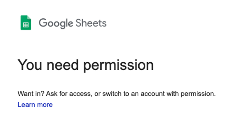 google-sheets-permission