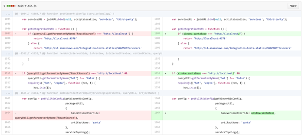 Exact code of wix update used to address DOM XSS vulnerability